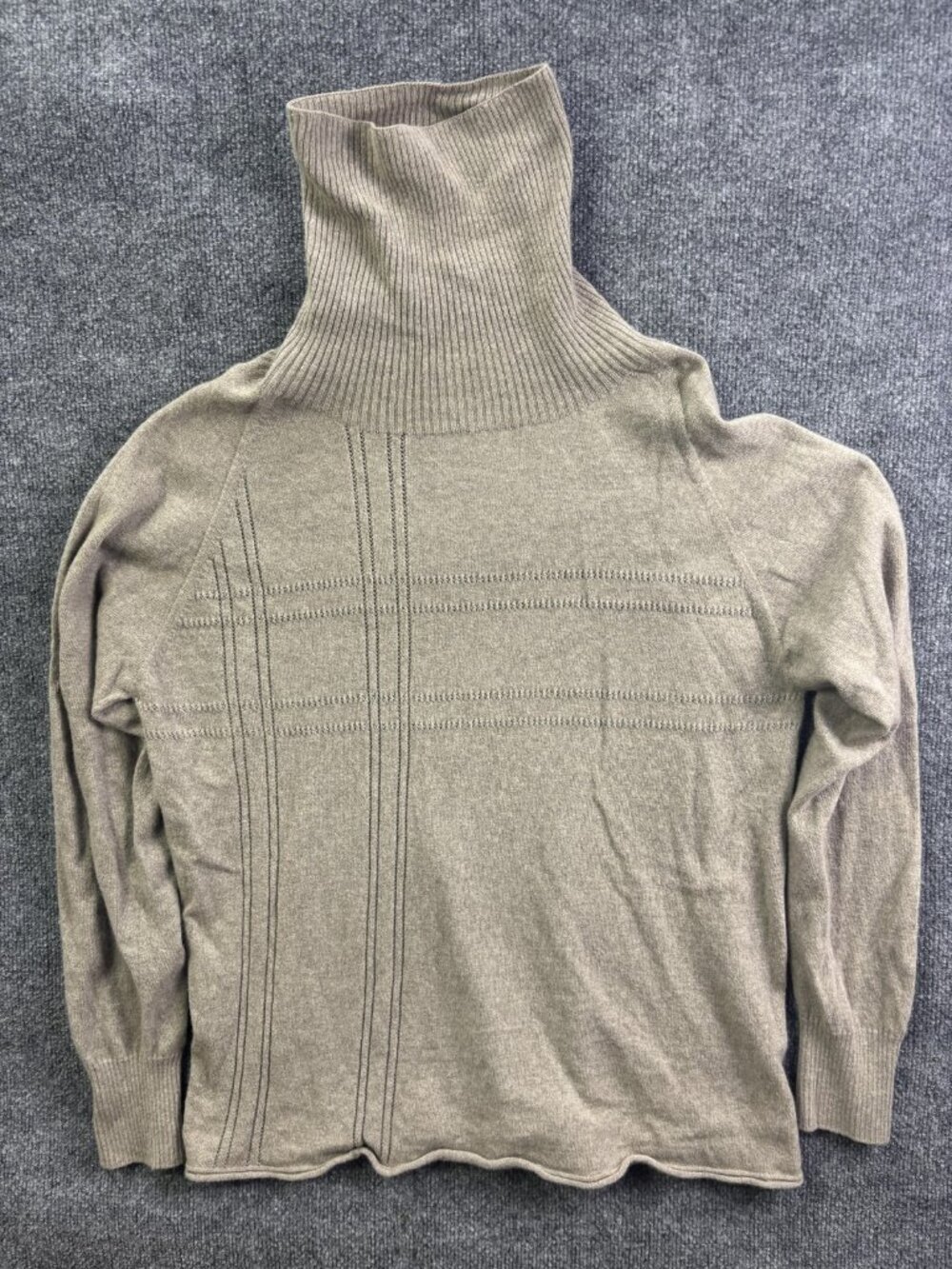Celtic & Co. Sweater Womens Large‎ Beige Turtleneck Lambswool Knit Pullover